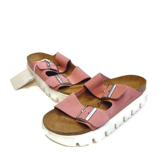 Papillio By Birkenstock Arizona Chunky Suede Sandals Womens 6 Candy Pink Narrow - Picture 5 of 8